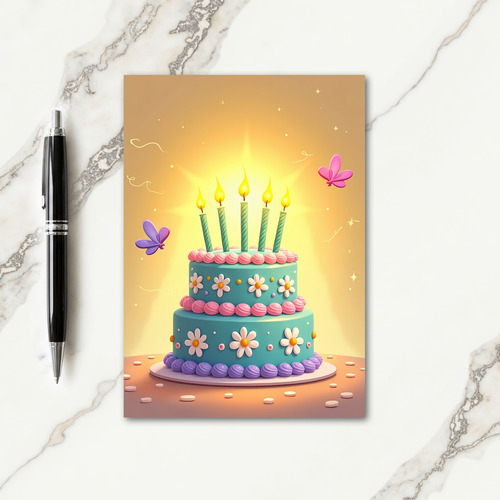 Joyful Whimsical Cake Card