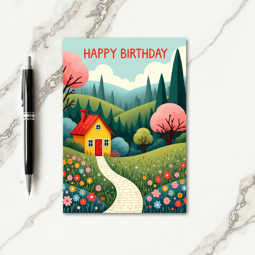 Joyful Whimsical House Card