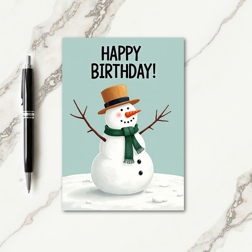 Joyful Whimsical Snowman Card