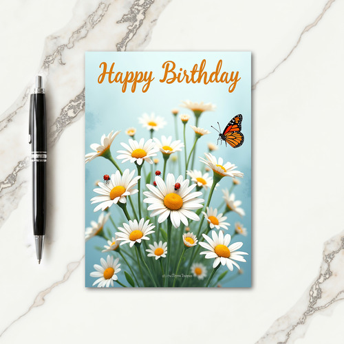 Joyful White Blossom Birthday Card