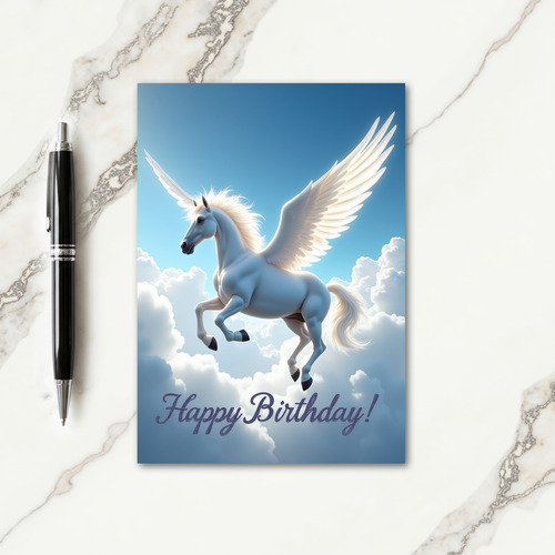 Joyful Winged Horse Birthday Card