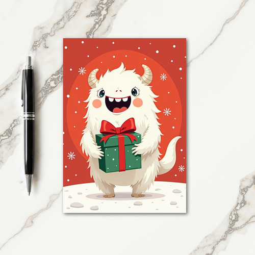 Joyful Winter Creature Card