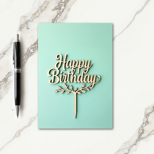 Joyful Wood Script Birthday Card
