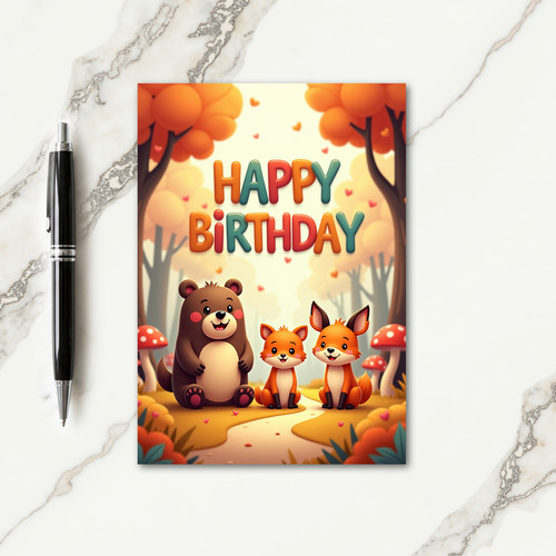 Joyful Woodland Animals Card