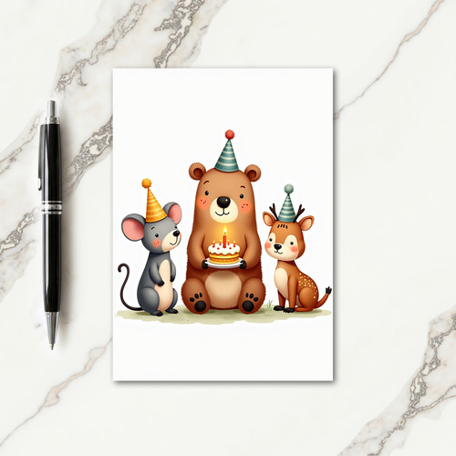 Joyful Woodland Friends Birthday Card