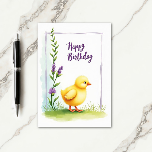 Joyful Yellow Bird Birthday Card