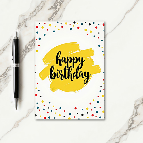 Joyful Yellow Brush Card