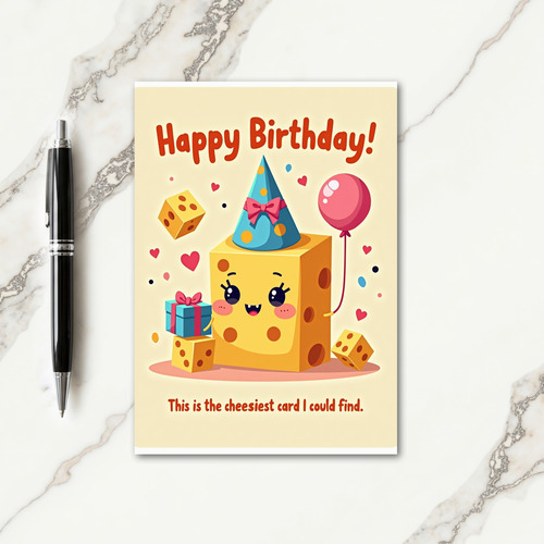 Joyful Yellow Cube Birthday Card