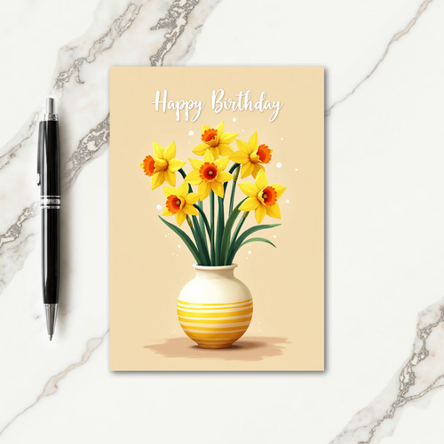 Joyful Yellow Floral Birthday Card