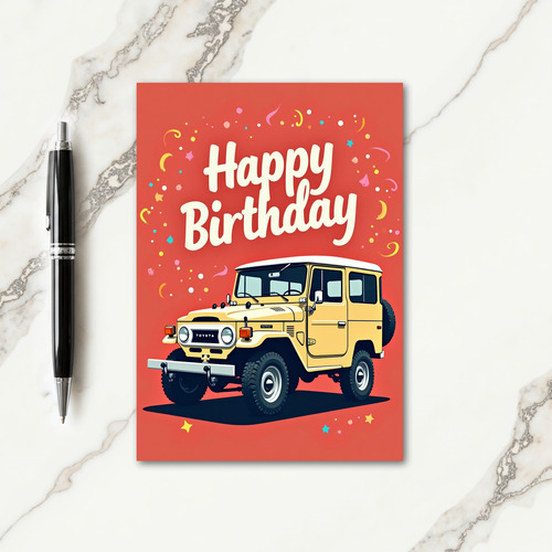 Joyful Yellow Truck Card