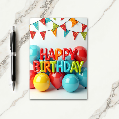 Joyous 3D Letters Birthday Card