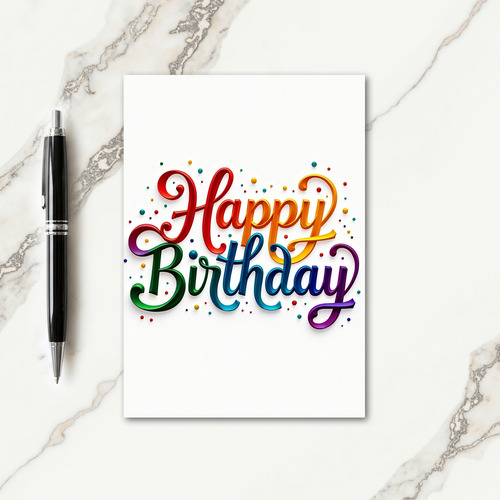 Joyous 3D Script Birthday Card