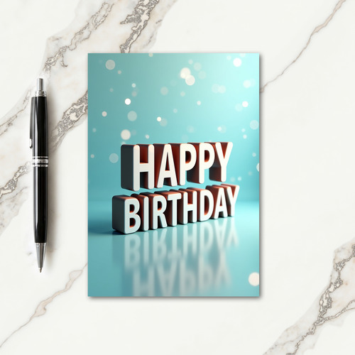 Joyous 3D Text Birthday Card