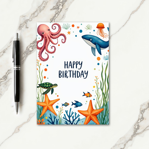 Joyous Aquatic Birthday Card