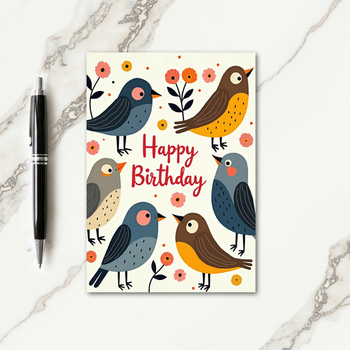 Joyous Avian Birthday Card
