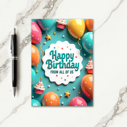 Joyous Balloon Polka Dot Card