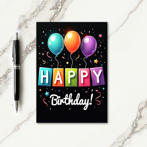 Joyous Balloons Birthday Card