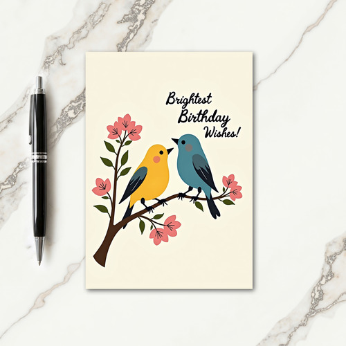 Joyous Birds Birthday Card