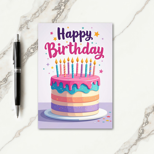 Joyous Birthday Cake Card