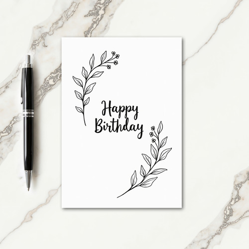 Joyous Birthday Calligraphy Floral Card