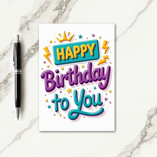 Joyous Birthday Crown Card