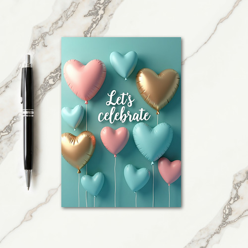 Joyous Birthday Floating Hearts Card