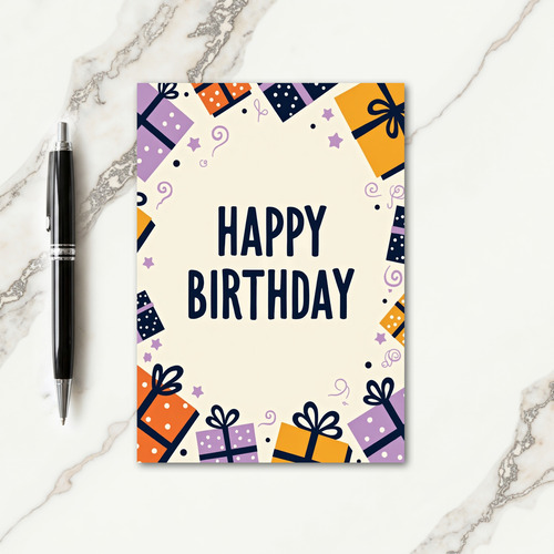 Joyous Birthday Gift Border Card