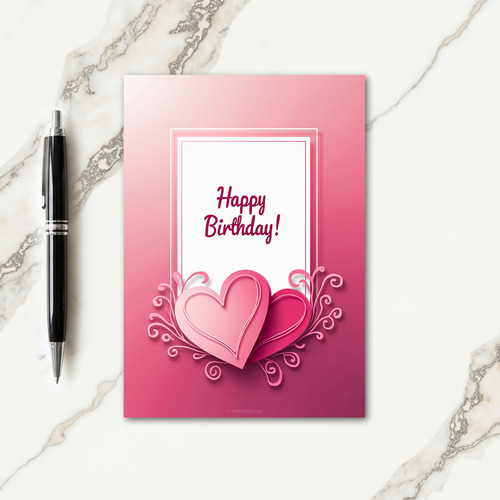 Joyous Birthday Layered Hearts Card