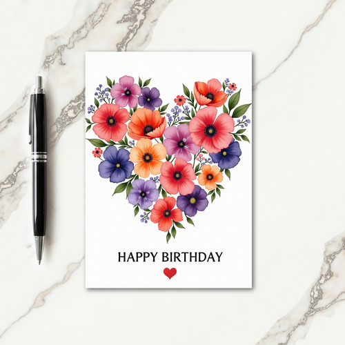 Joyous Birthday Painted Bloom Card