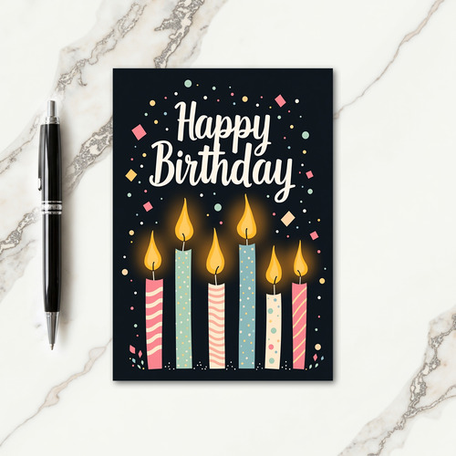 Joyous Birthday Patterned Candles Card