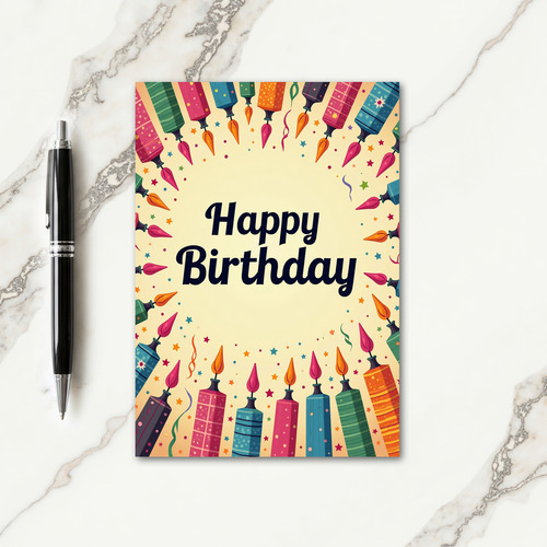 Joyous Birthday Patterned Frame Card