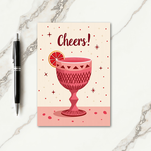 Joyous Birthday Ruby Glass Card