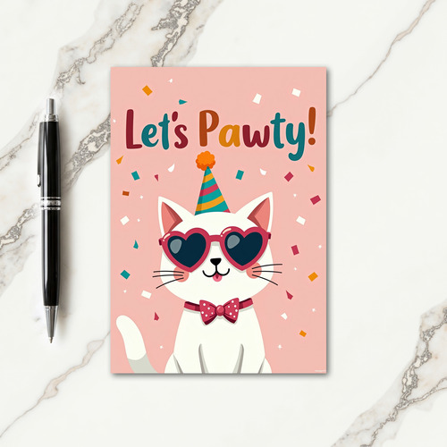 Joyous Birthday Whimsical Cat Card