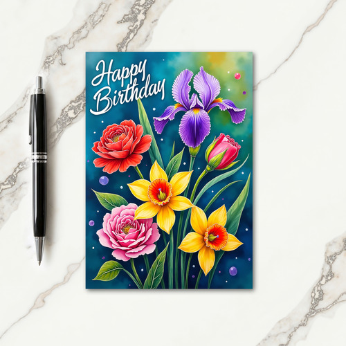 Joyous Blooms Birthday Card