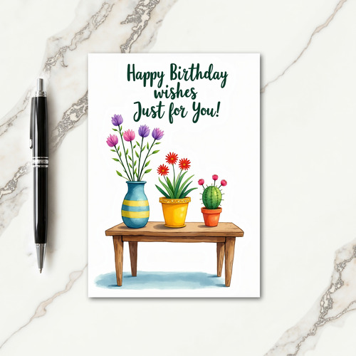 Joyous Botanical Birthday Card