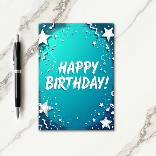Joyous Brushstroke Birthday Card