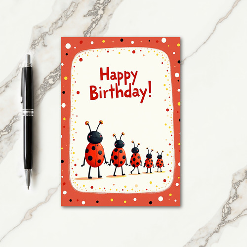 Joyous Bug Parade Birthday Card