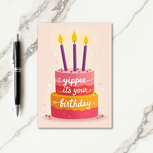 Joyous Cake Birthday Card