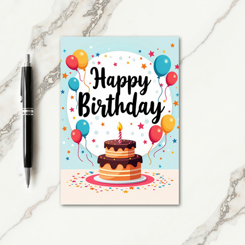 Joyous Cake Candle Card