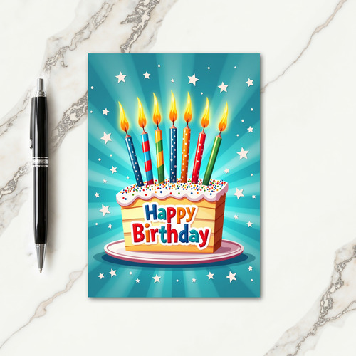 Joyous Cake Slice Birthday Card