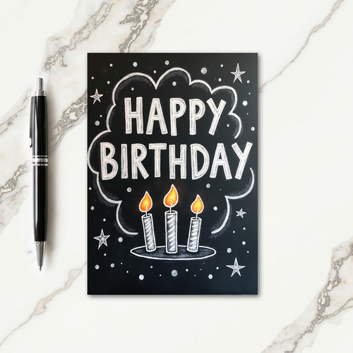 Joyous Chalkboard Art Card