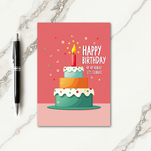 Joyous Confetti Cake Birthday Card