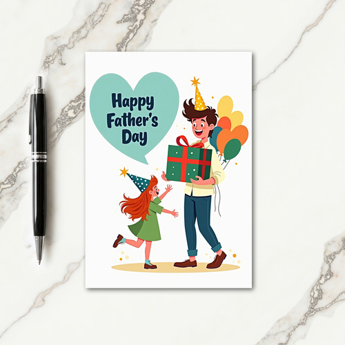 Joyous Fathers Day Scene Card