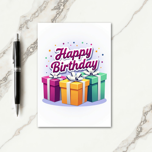 Joyous Gift Box Birthday Card