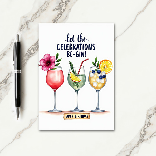 Joyous Glasses Birthday Card