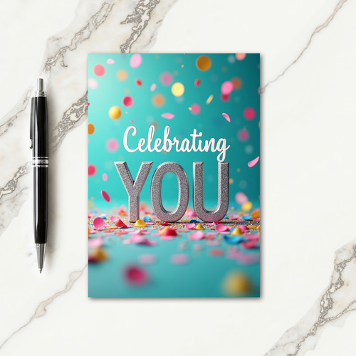 Joyous Glitter Script Card