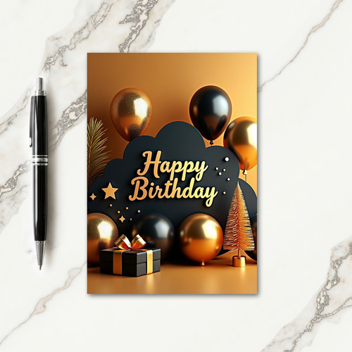 Joyous Golden Sphere Card
