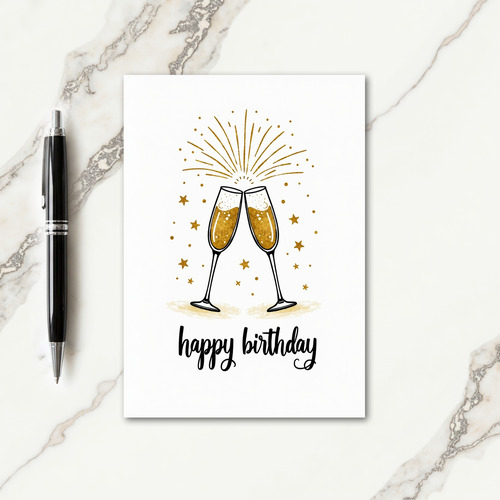 Joyous Golden Toast Card