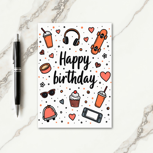 Joyous Graphic Birthday Card