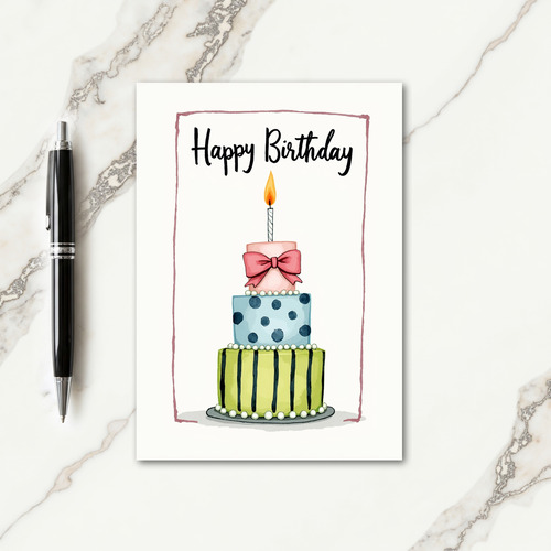 Joyous Hand Drawn Birthday Card